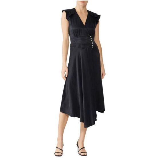 BA&SH Coralie Draped Asymmetric Dress size L - Picture 1 of 13